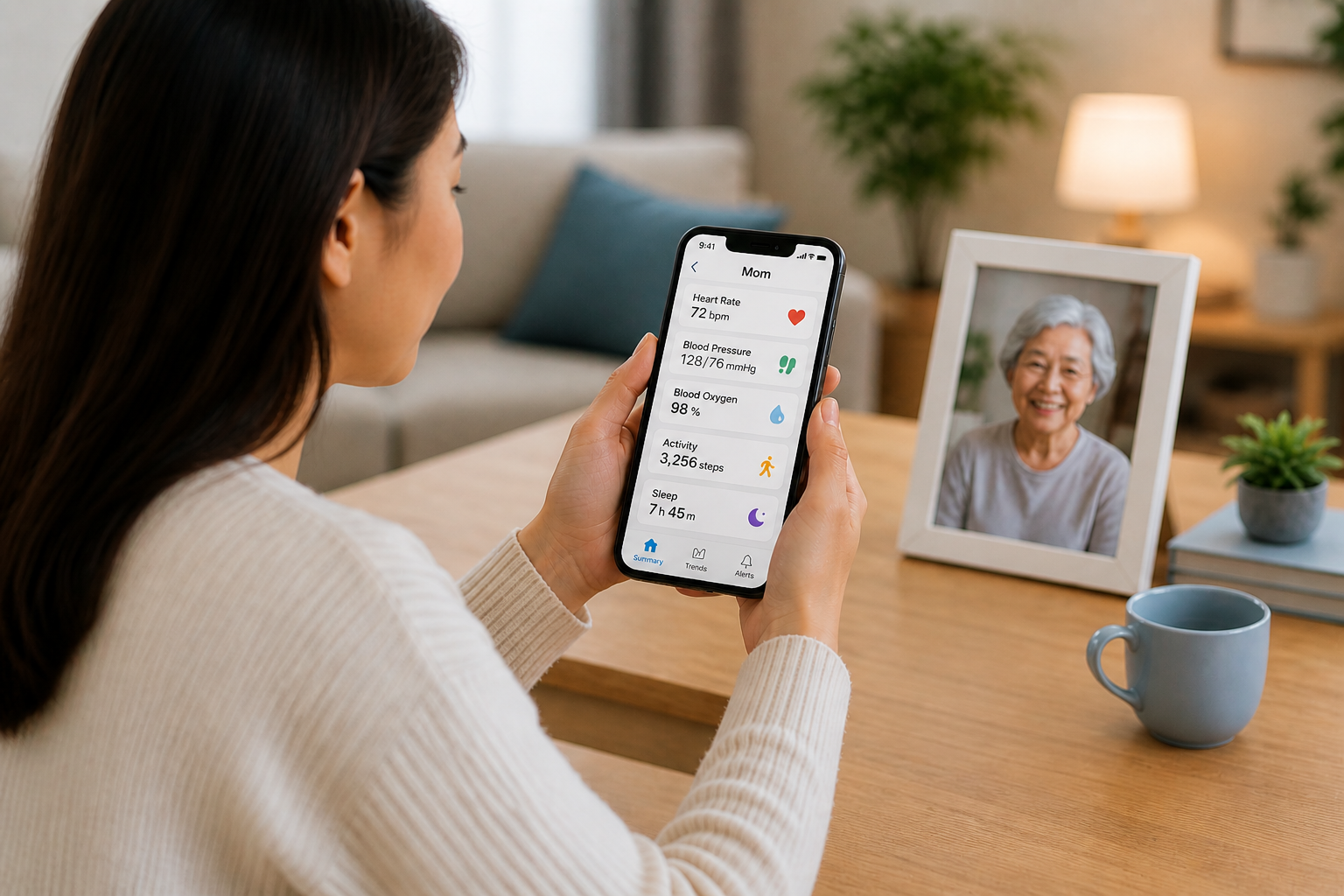 Family caring for elderly member